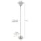 Hastings Home Hastings Home Torchiere Floor Lamp Metal Base and Marbleized Glass with LED Bulb (Brushed Silver) 187809DXW - alternate 3